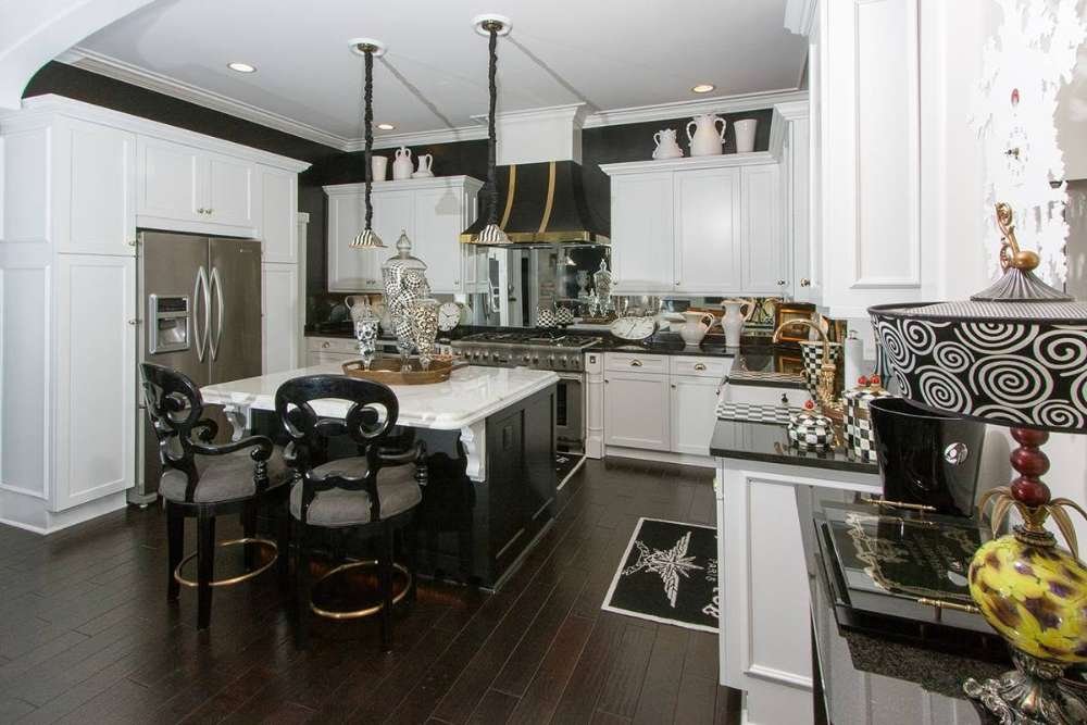 Kitchen remodel with dark wood island